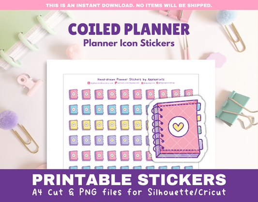 Coiled Planner Icon - A4 Printable Planner Stickers