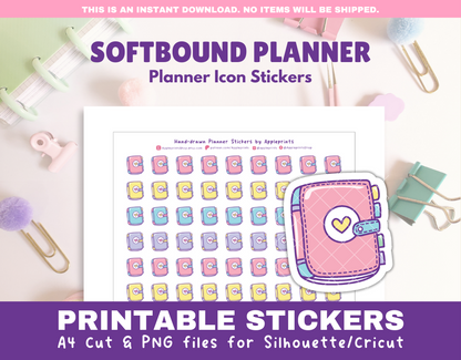 Softbound Planner Icon - A4 Printable Planner Stickers