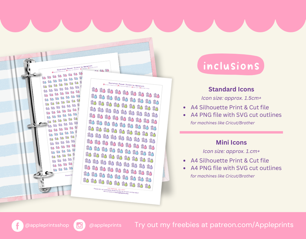 Take out Bins Icon - A4 Printable Planner Stickers