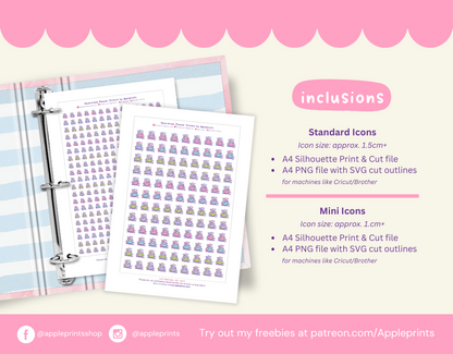 Pay Bills Icon - A4 Printable Planner Stickers