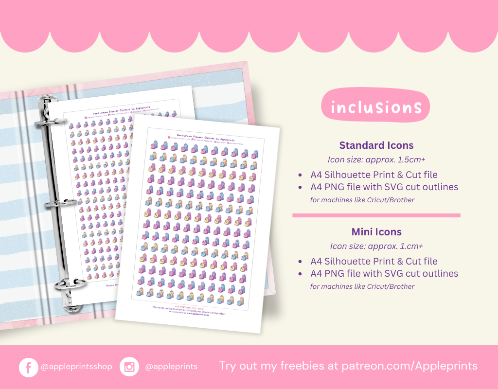 Shopping Day Icon - A4 Printable Planner Stickers