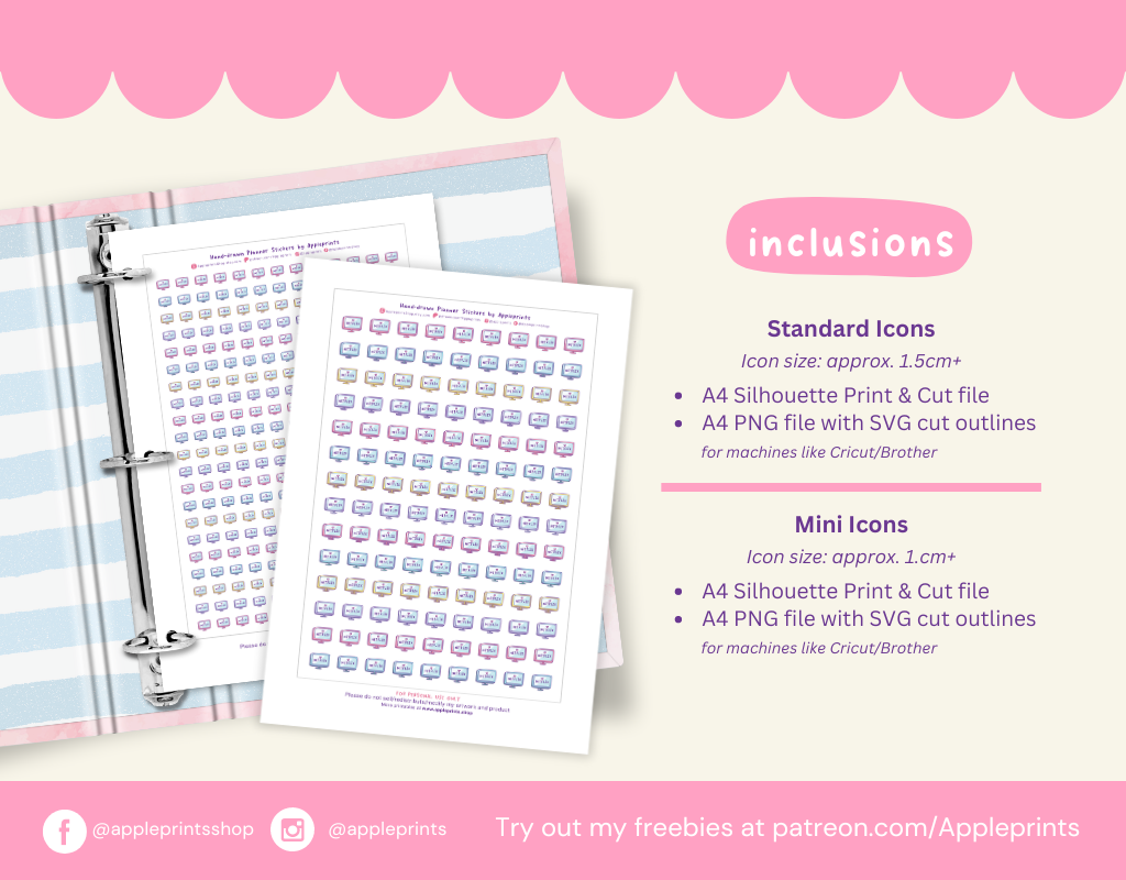 Netflix Icon - A4 Printable Planner Stickers