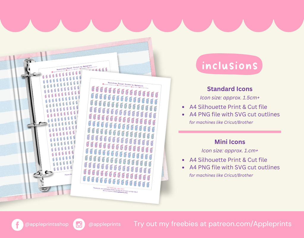 Period Tracker Icon - A4 Printable Planner Stickers