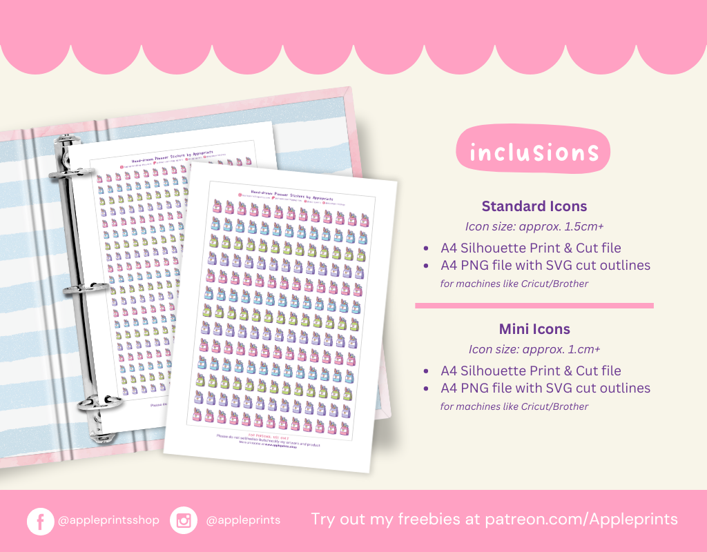 Buy Groceries Icon - A4 Printable Planner Stickers