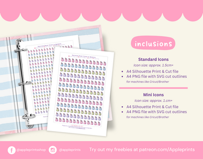 Buy Groceries Icon - A4 Printable Planner Stickers