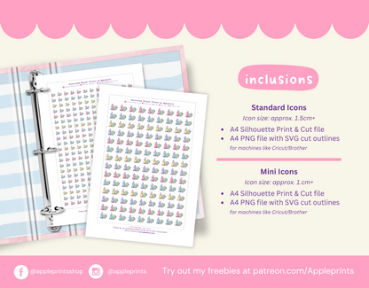 Dishwashing Icon - A4 Printable Planner Stickers