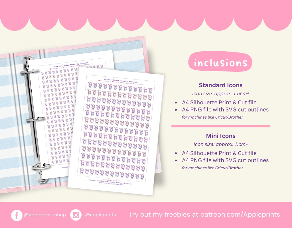 Alarm Clock Icon - A4 Printable Planner Stickers