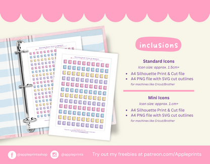 Coiled Planner Icon - A4 Printable Planner Stickers