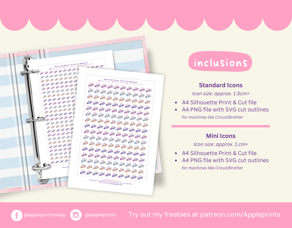 Yoga Mat Icon - A4 Printable Planner Stickers