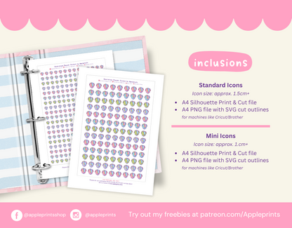 Laundry Basket Planner Icon - A4 Printable Planner Stickers