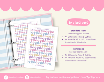 Weight Tracker Icon - A4 Printable Planner Stickers