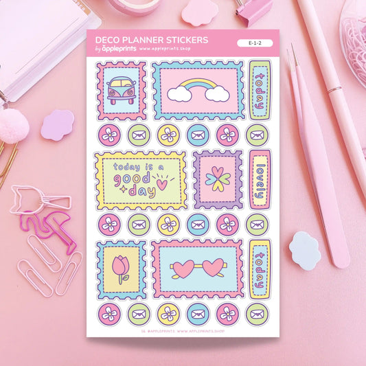 Mail Stamp Doodle | Decorative Planner Stickers