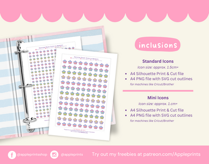 Cook Meal Icon - A4 Printable Planner Stickers