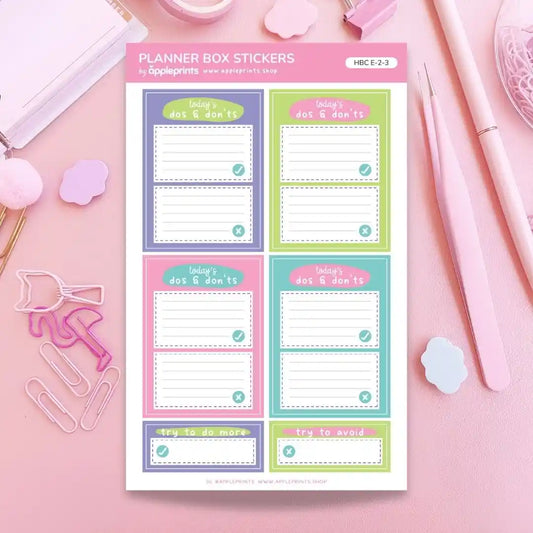 Dos and Don'ts Reflection | Functional Planner Stickers