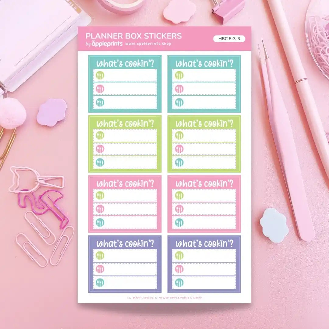 What's Cooking, Meal Planner | Functional Planner Stickers