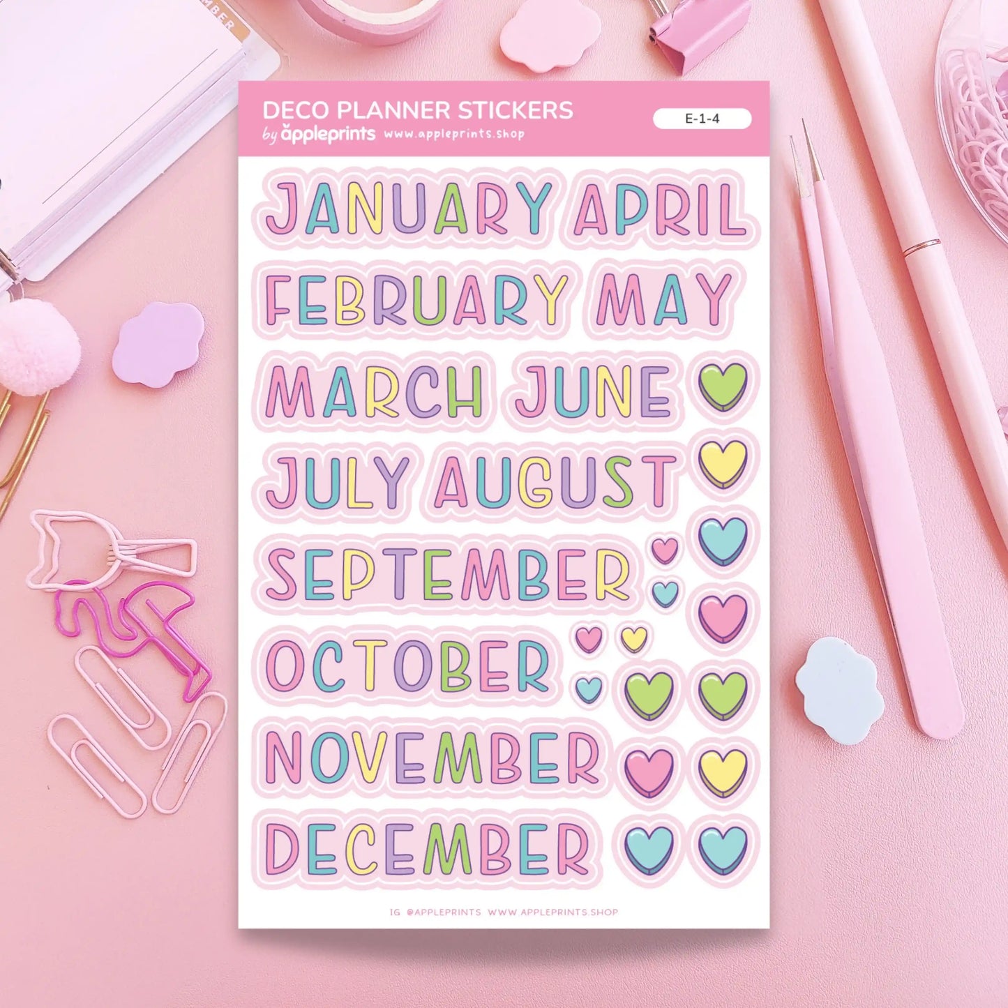 Candy Hearts Month Dates | Decorative Planner Stickers