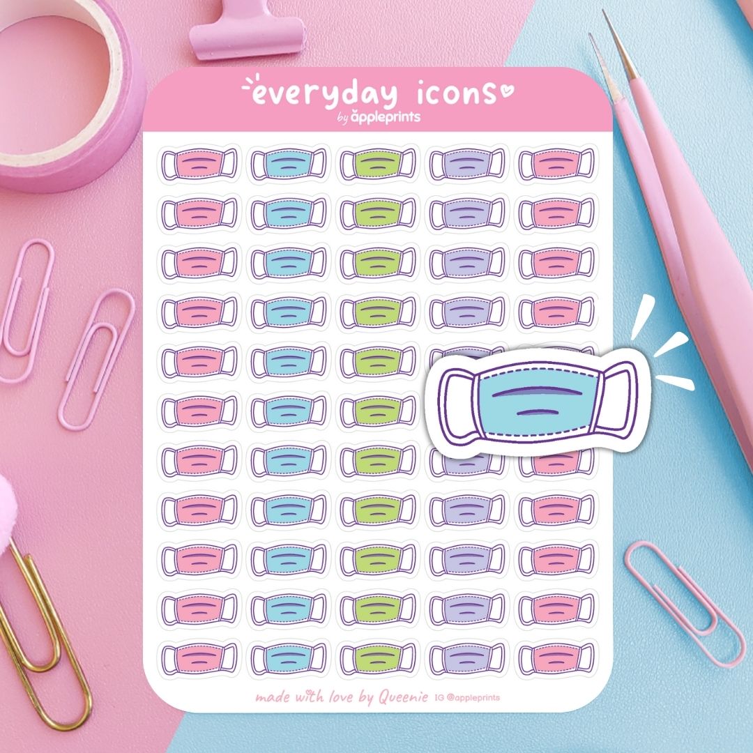 Surgical Mask Planner Icon Stickers