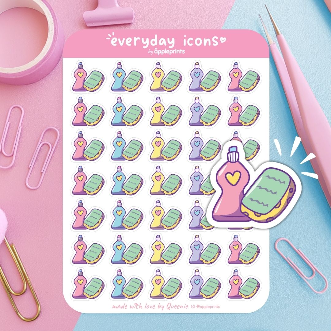 Wash Dishes Planner Icon Stickers