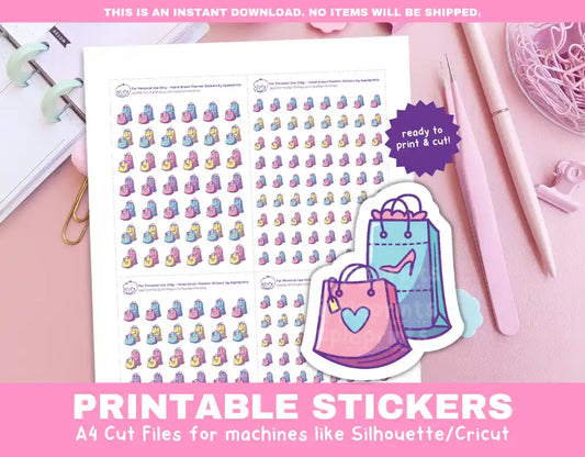 Shopping Printable Planner Icons Functional Stickers for Cricut & Silhouette Print and Cut