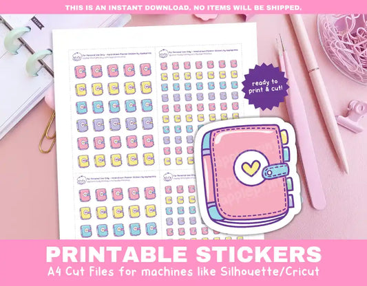 Softbound Planner Printable Planner Icons Functional Stickers for Cricut & Silhouette Print and Cut