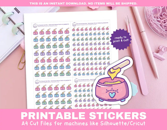 Wax Appointment Planner Icons Functional Stickers for Cricut & Silhouette Print and Cut