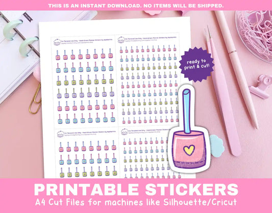 Clean Bathroom Planner Icons Functional Stickers for Cricut & Silhouette Print and Cut