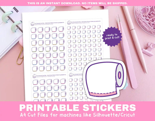 Buy Toilet Paper Planner Icons Functional Stickers for Cricut & Silhouette Print and Cut