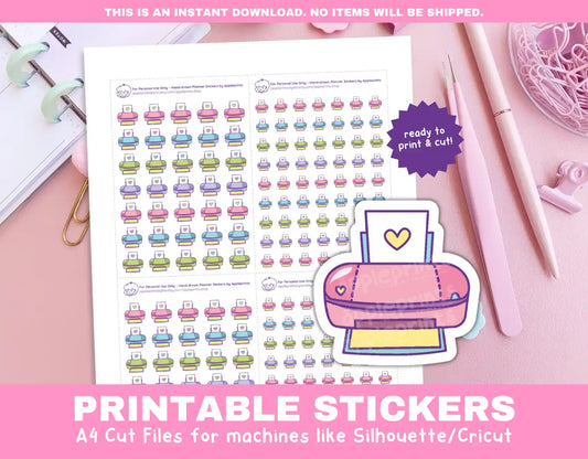 Printer Planner Planner Icons Functional Stickers for Cricut & Silhouette Print and Cut