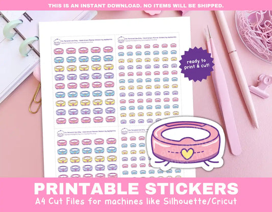 Robot Vacuum Planner Icons Functional Stickers for Cricut & Silhouette Print and Cut