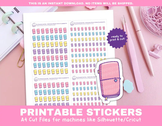 Traveler's Journal Planner Icons Functional Stickers for Cricut & Silhouette Print and Cut
