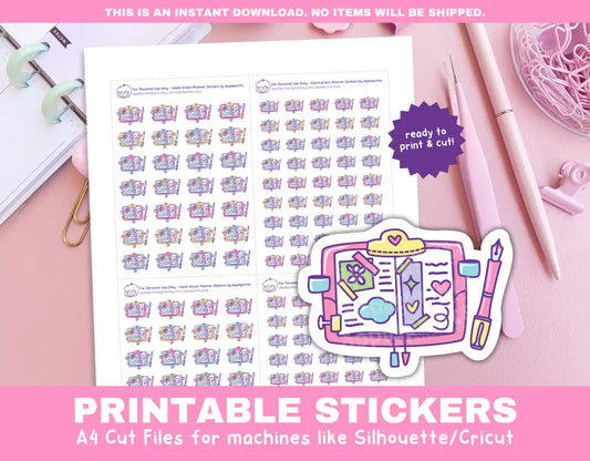 Journal Session Planner Icons Functional Stickers for Cricut & Silhouette Print and Cut